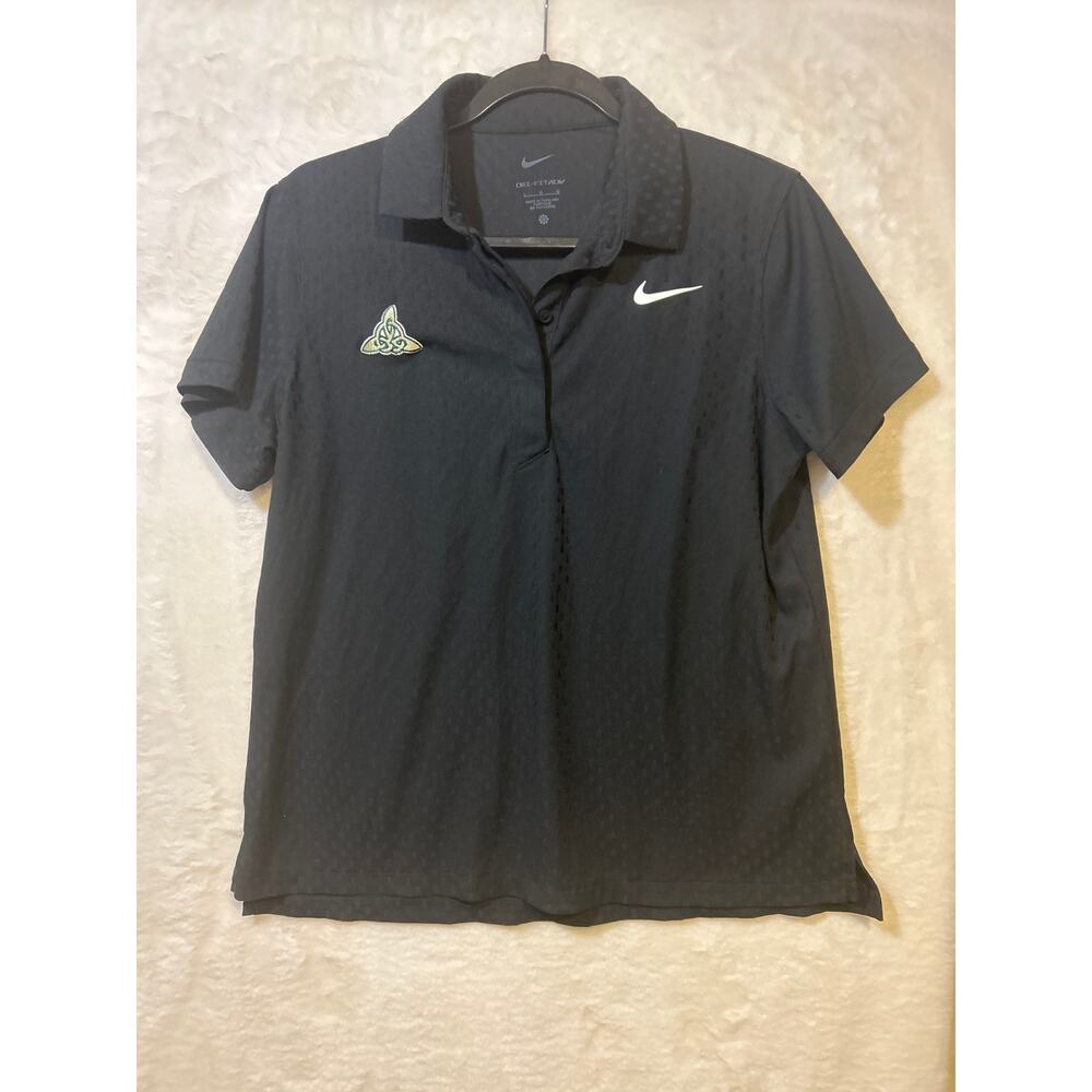 Nike Dri-FIT Women's Large Black Golf Polo Shirt Celtic Logo